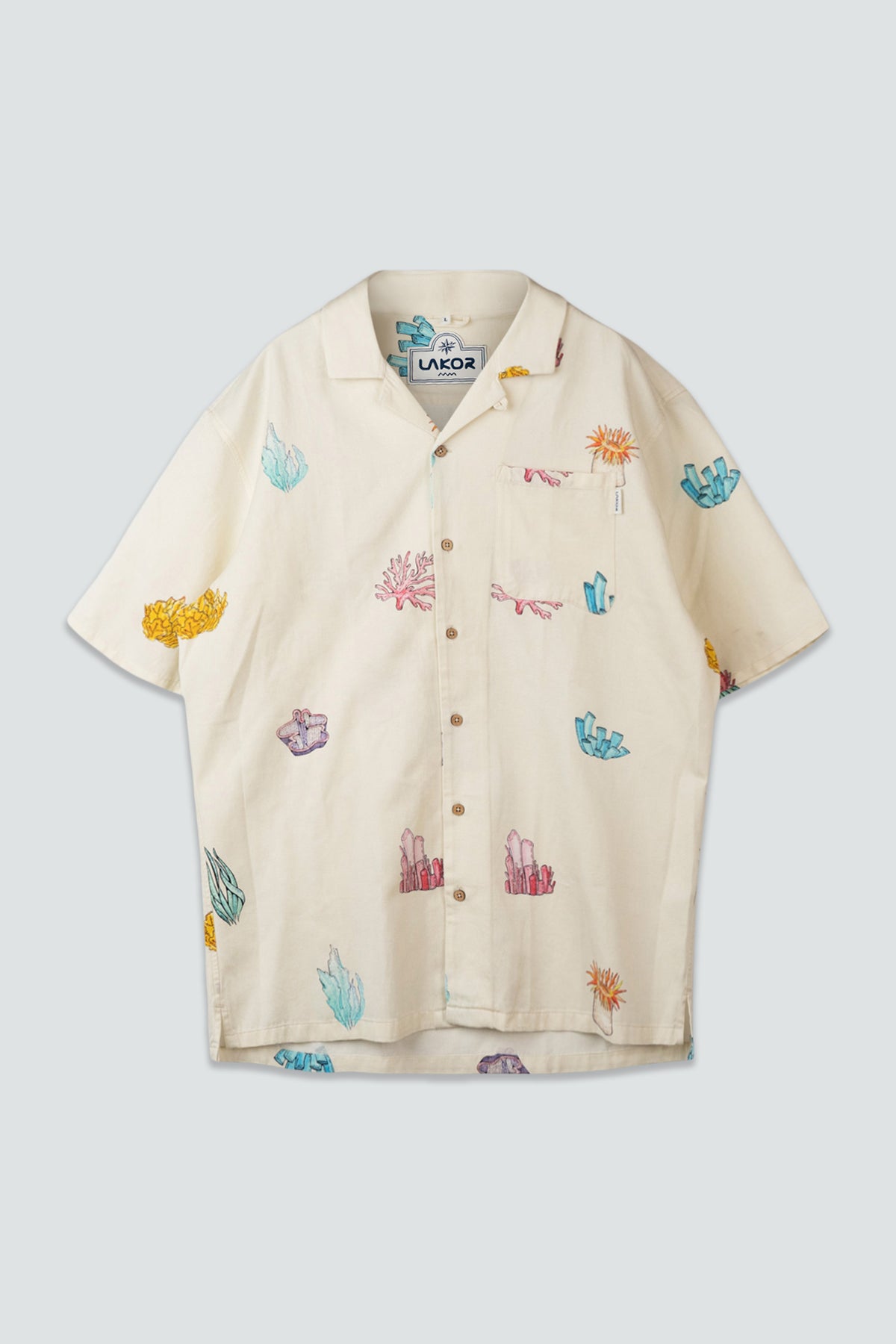 LAKOR Coral Short Sleeve Shirt Short Sleeve Shirt Star White