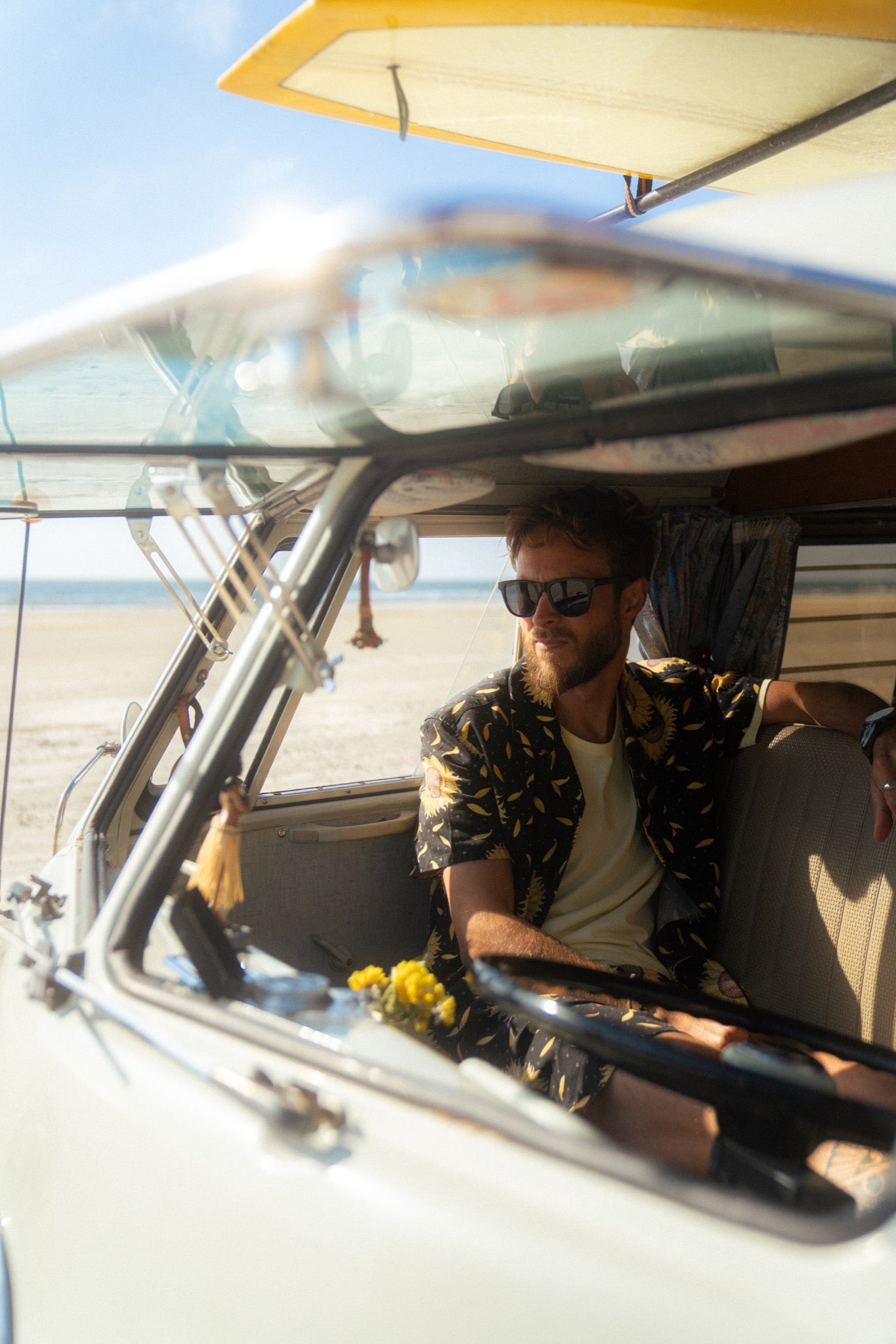 Sunflower Short Sleeve Shirt (Moonless Night)