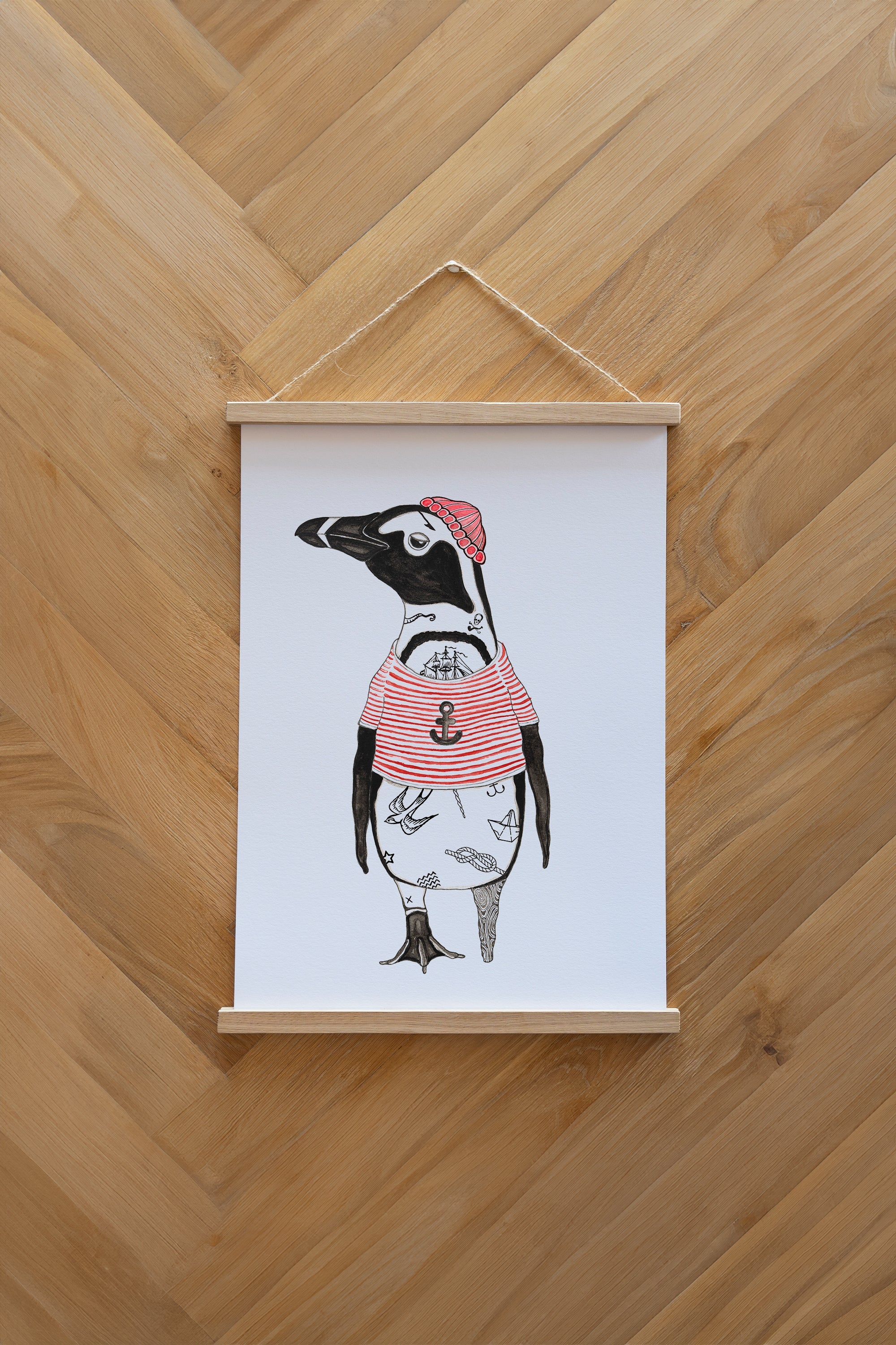 African Penguin Plakat - White