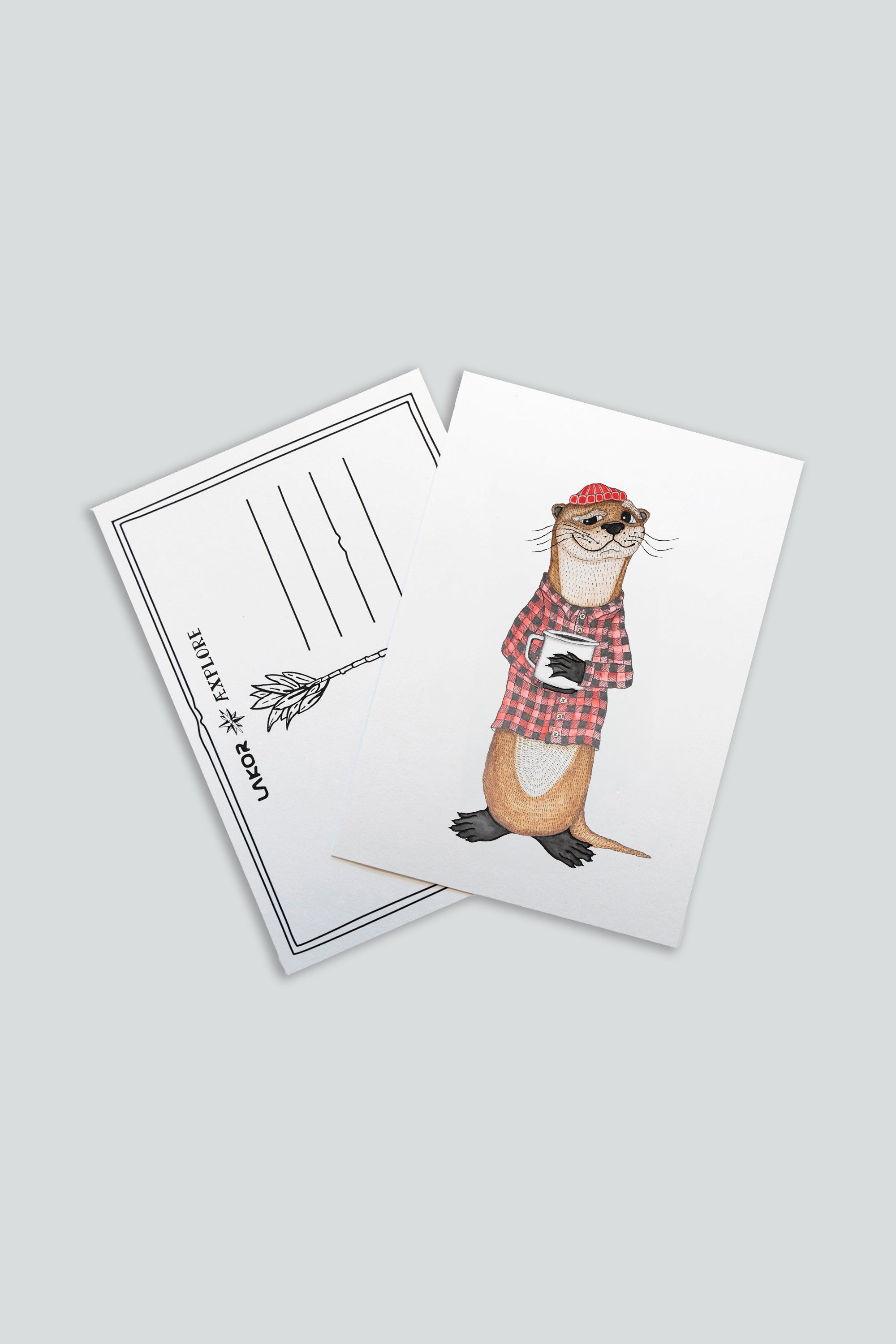 LAKOR An Otter Coffee Postkort Postcard White