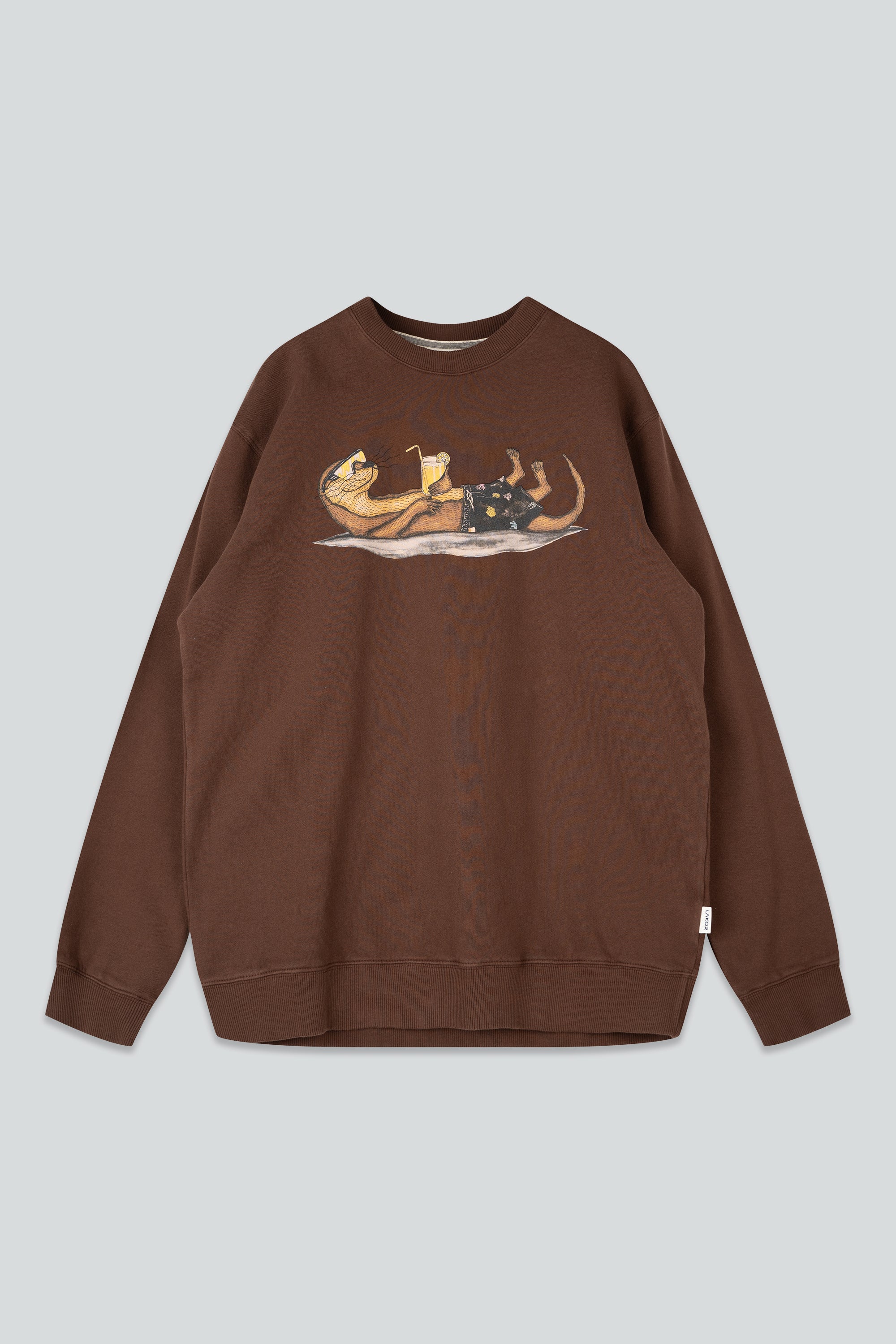 LAKOR An Otter Vacation Crewneck Sweatshirt Chicory Coffee