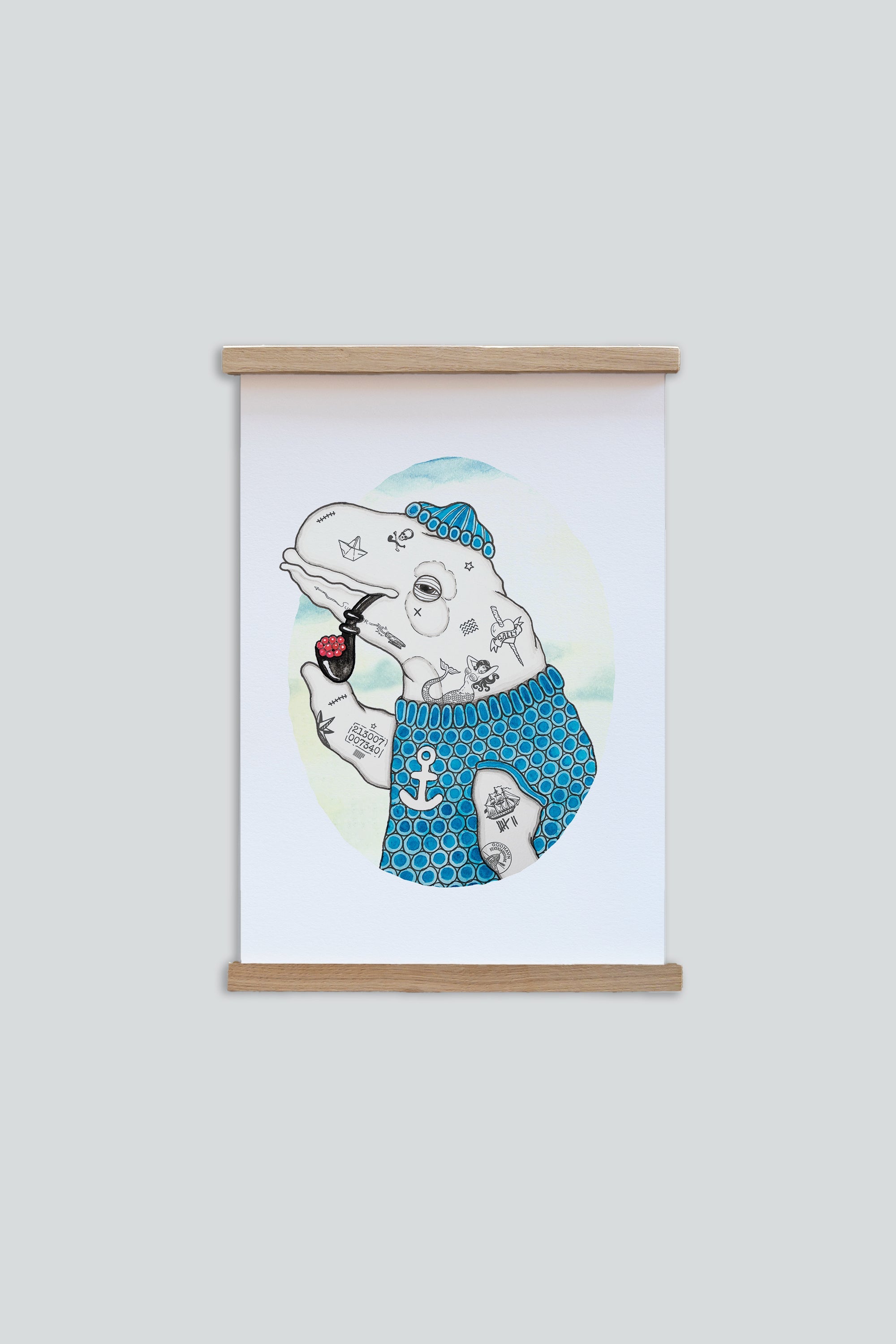 LAKOR Badass Beluga Plakat Poster White
