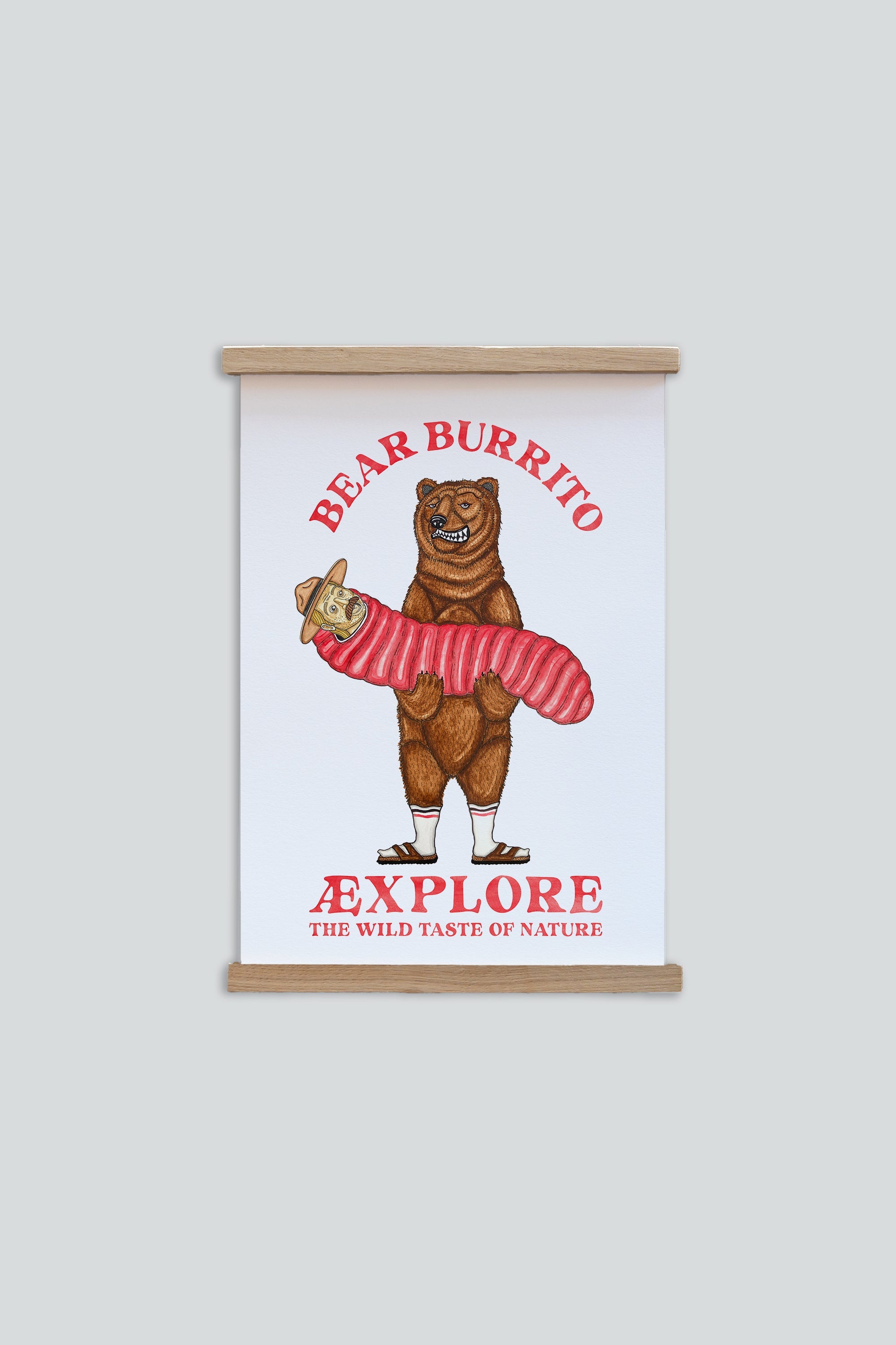 LAKOR Bear Burrito Plakat Poster White