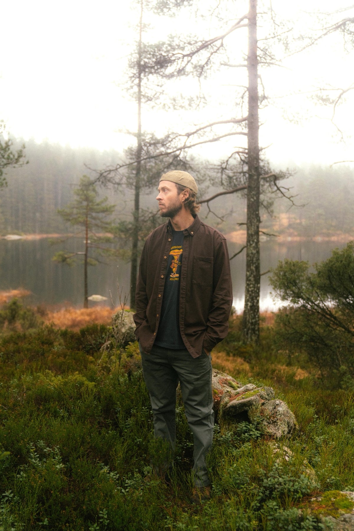 LAKOR Bedford Courd Shirt Shirt Coffee Bean