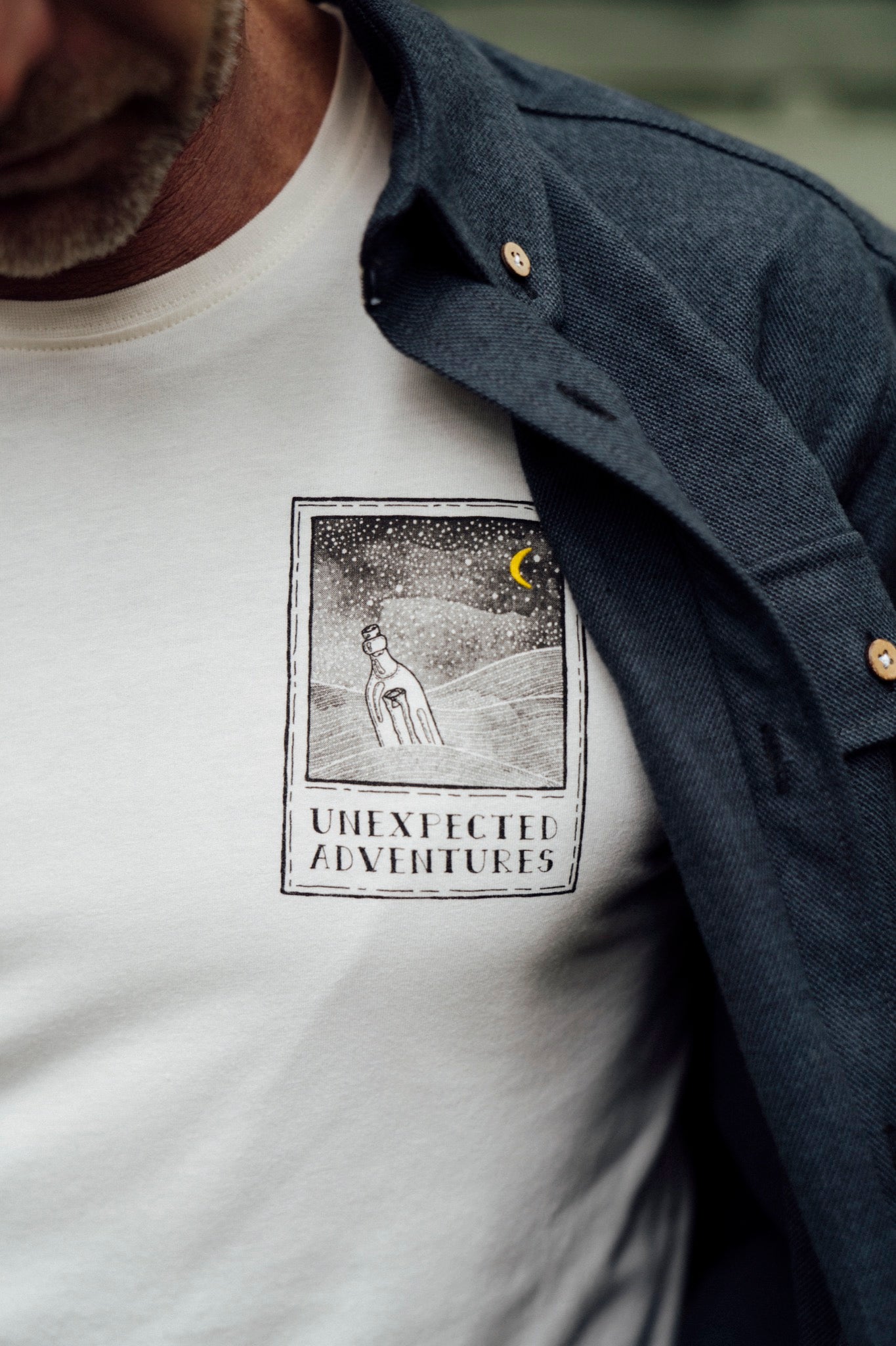 LAKOR Bottle Post T-shirt T-Shirt Star White