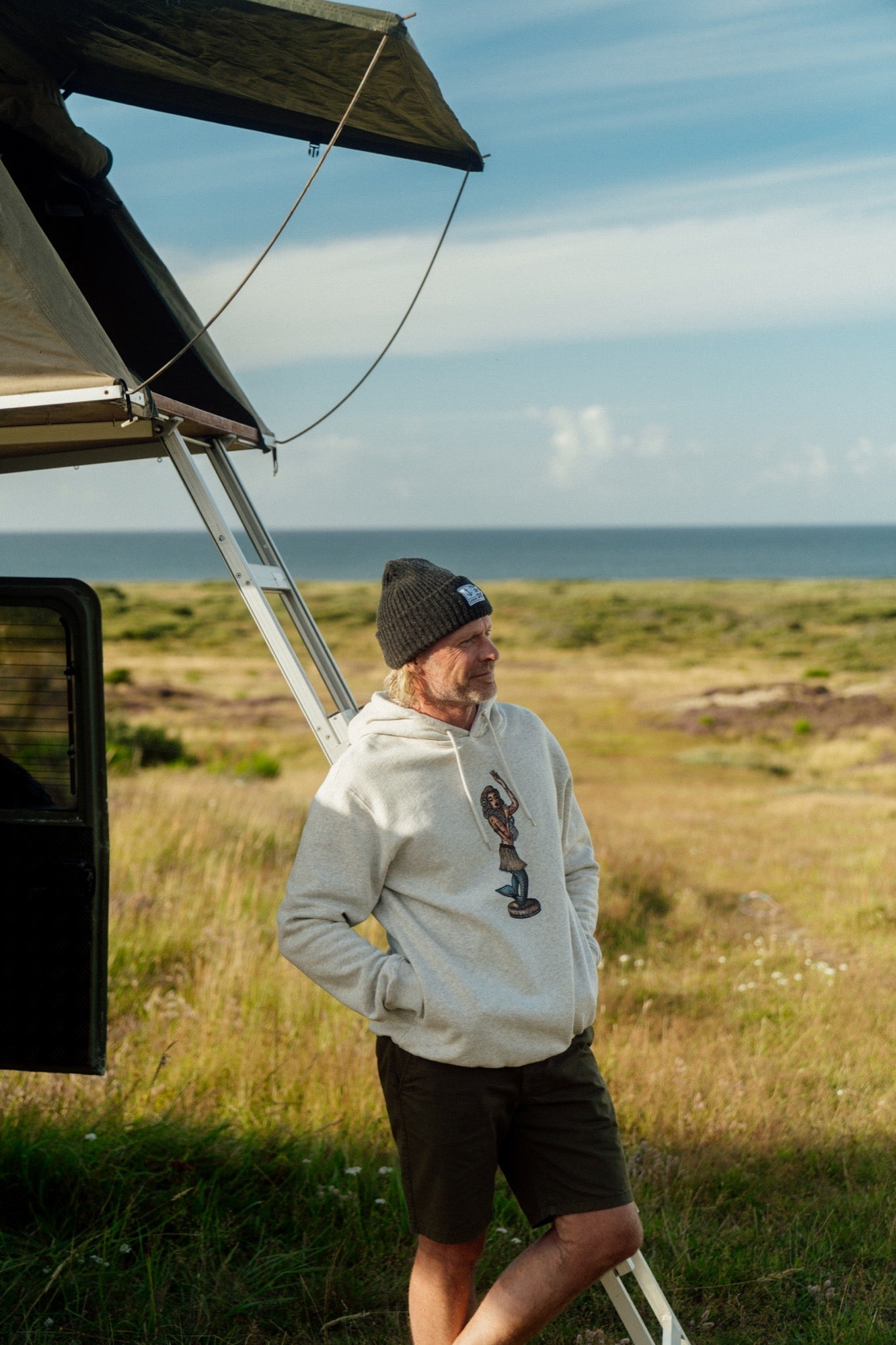 LAKOR Dashboard Hula Hoodie Sweatshirt Oatmeal Melange