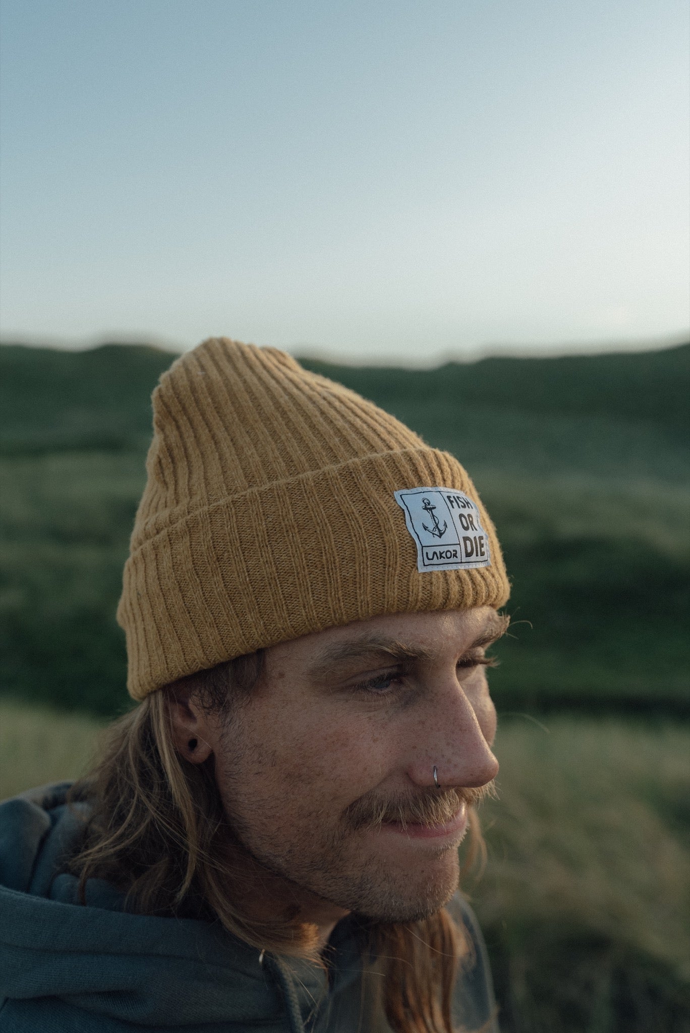 LAKOR Fish or Die Beanie Headwear Yellow