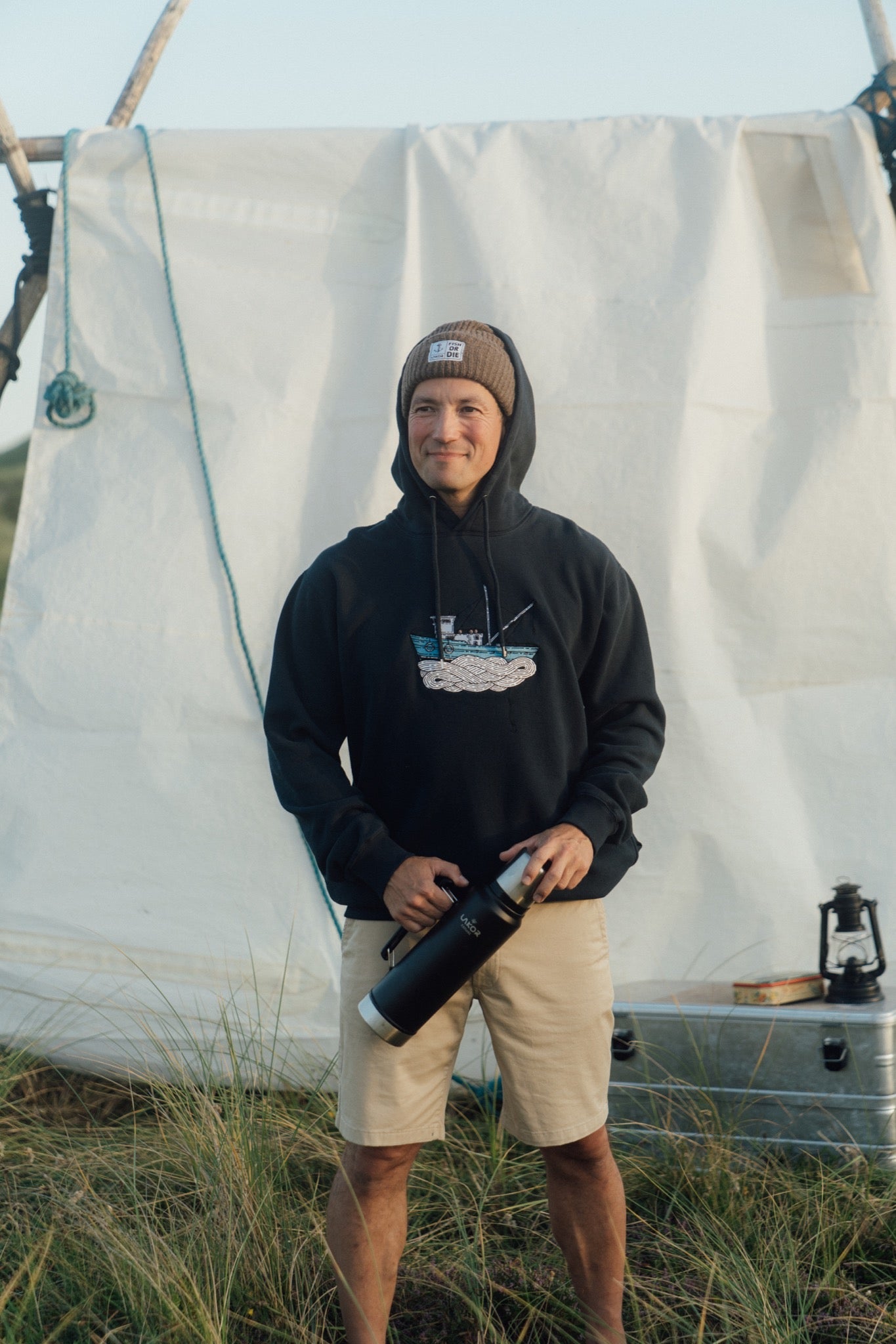 LAKOR Fishing Vessel Hoodie Sweatshirt Blueberry