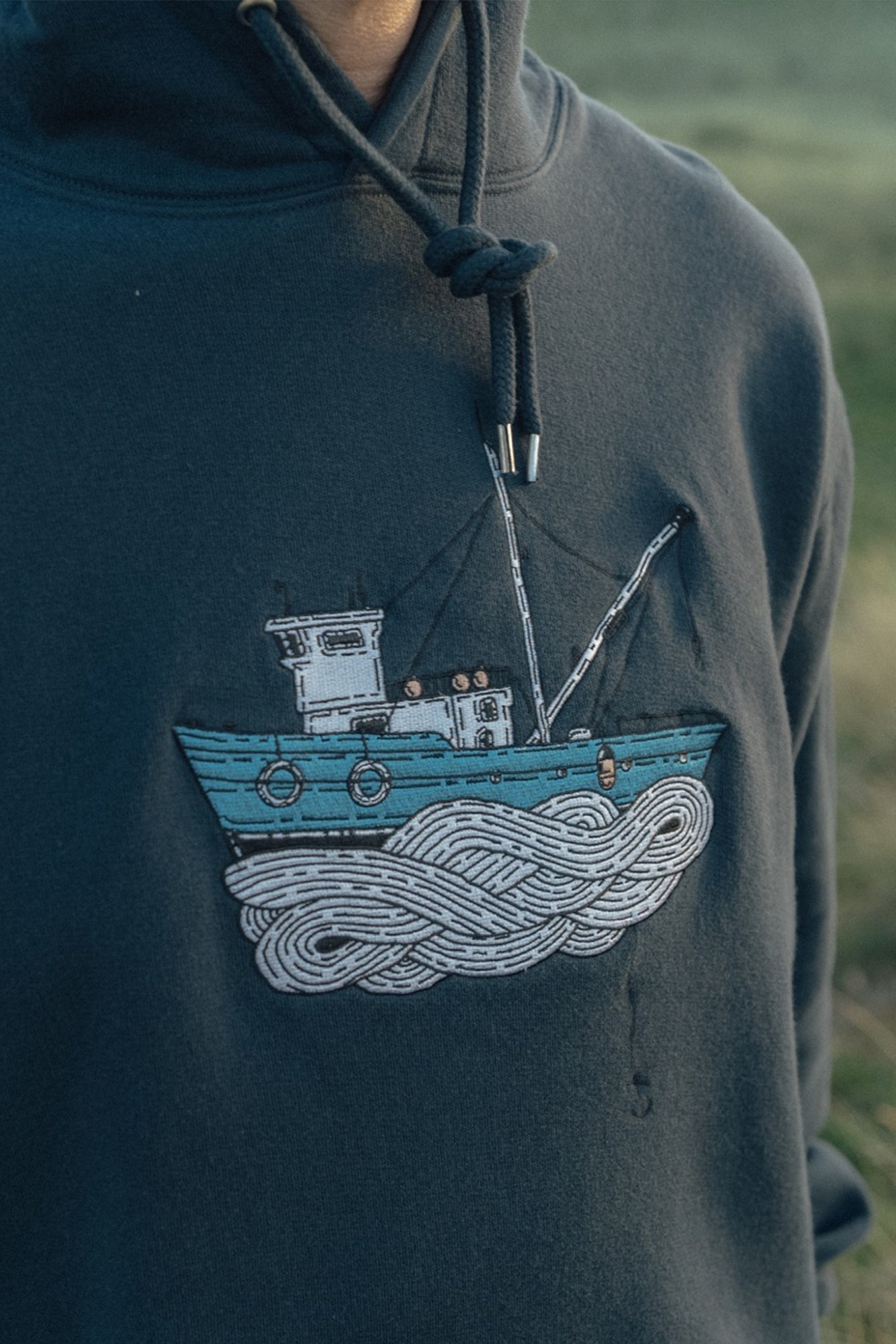LAKOR Fishing Vessel Hoodie Sweatshirt Blueberry