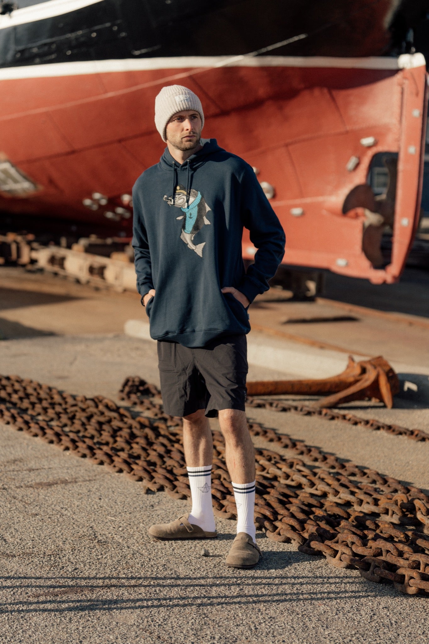 LAKOR Haddock Hoodie Sweatshirt Blueberry