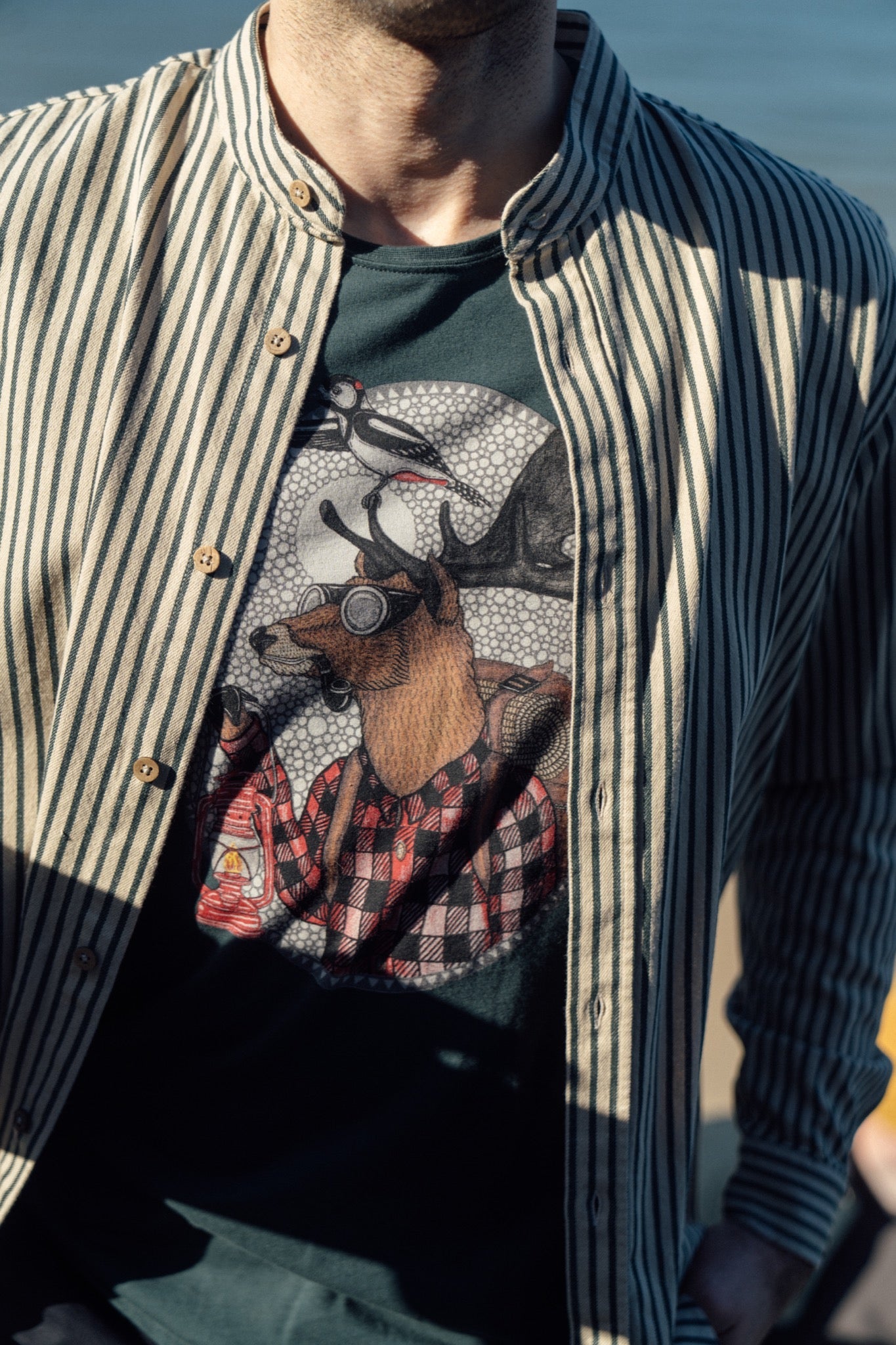 LAKOR Kløvedal Shirt Shirt Green Gables/White Pepper