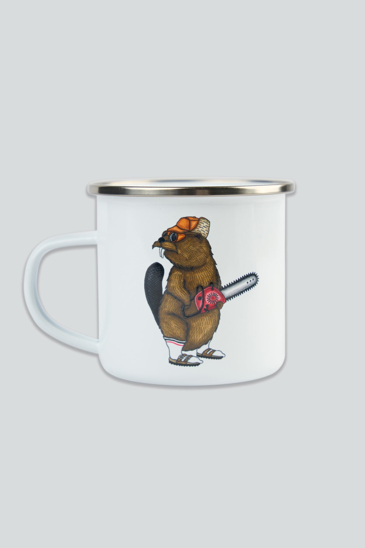 LAKOR Lazy Lumber Emaljekrus Mug White