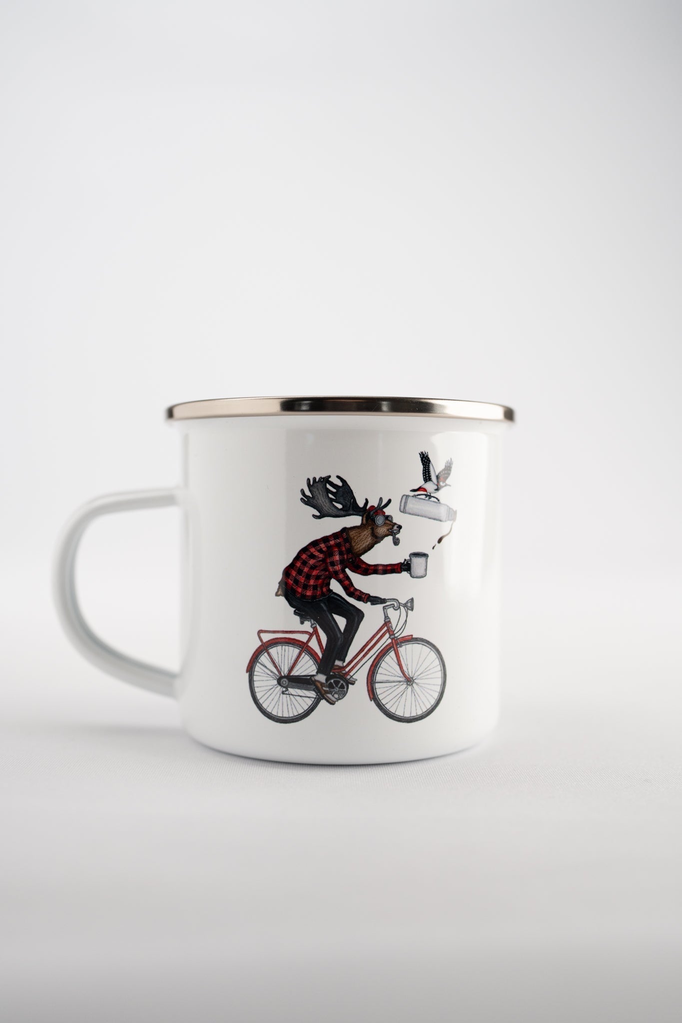 LAKOR Off To Work Emaljekrus Mug White