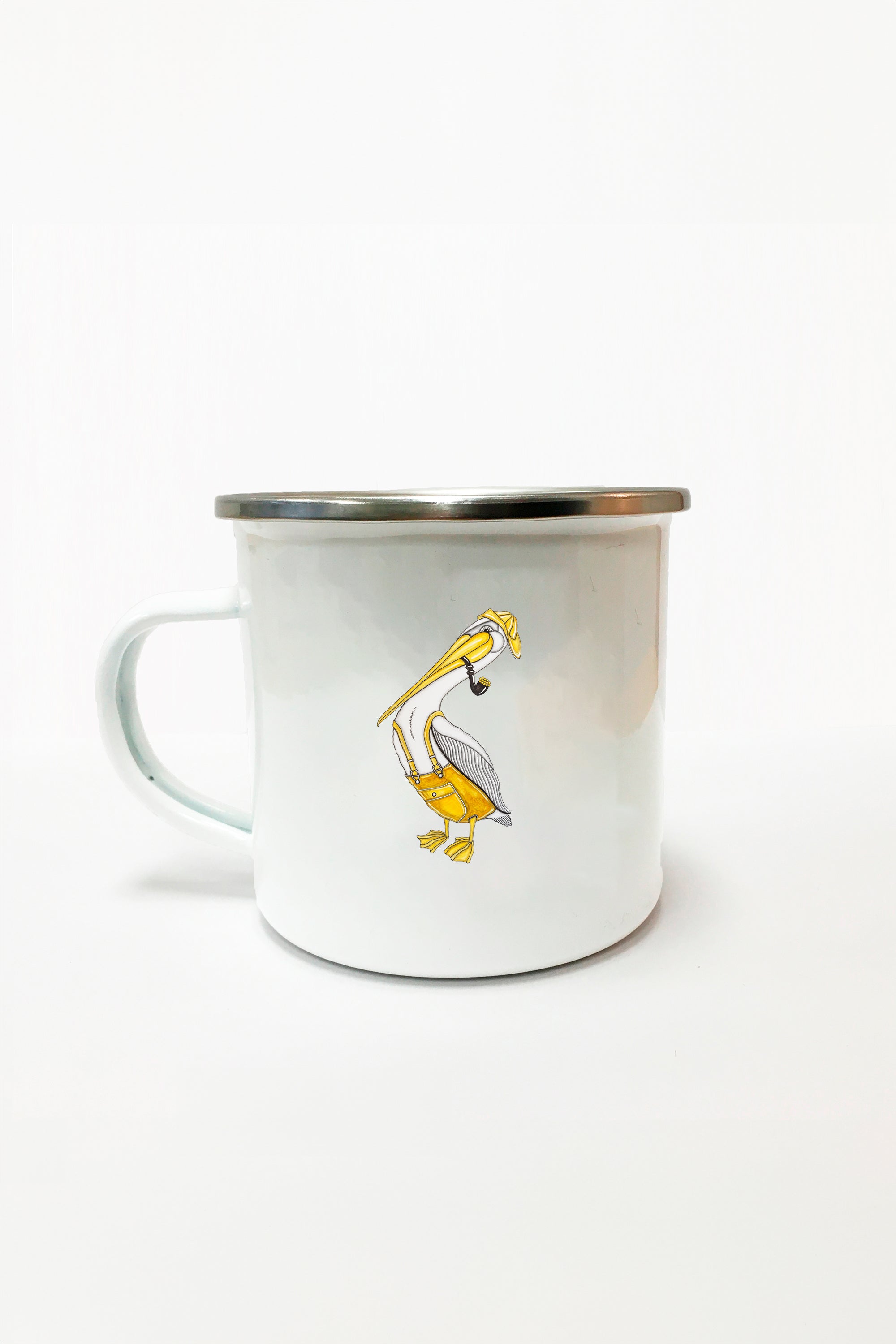 LAKOR Pier Pelican Emaljekrus Mug White