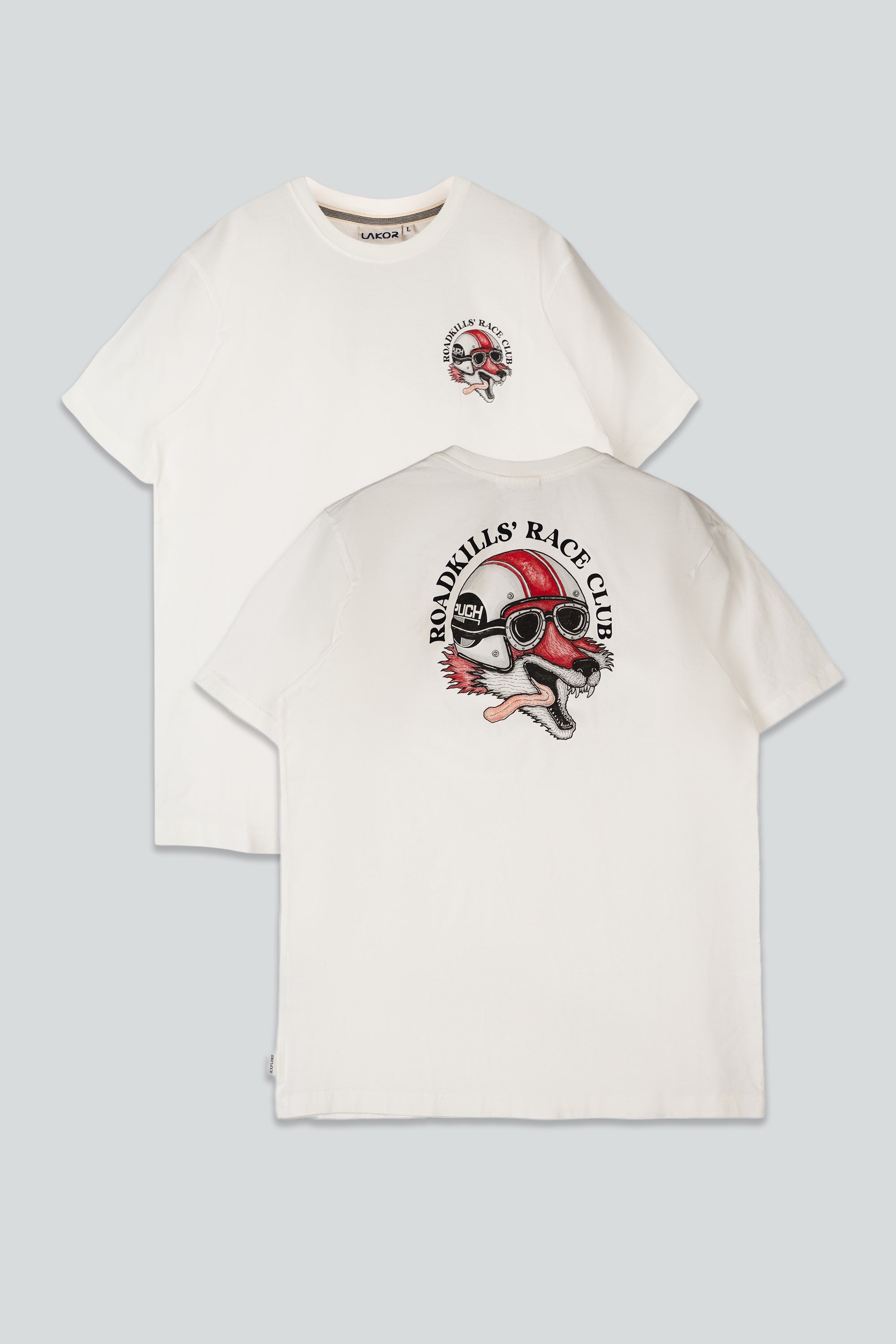 LAKOR Roadkills' Race Club Back T-shirt T-Shirt Star White