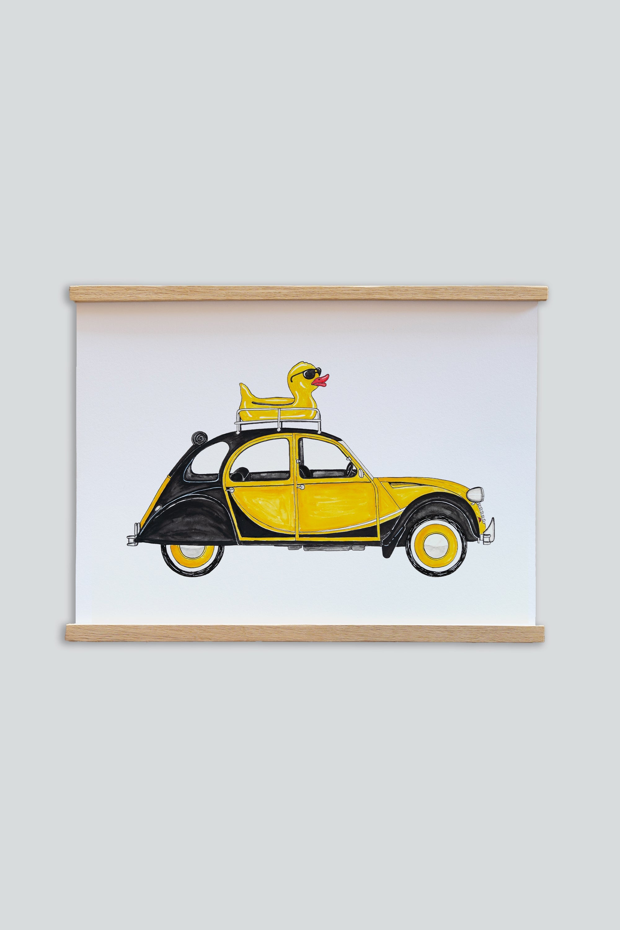 LAKOR Rubberduck on Wheels Plakat Poster White