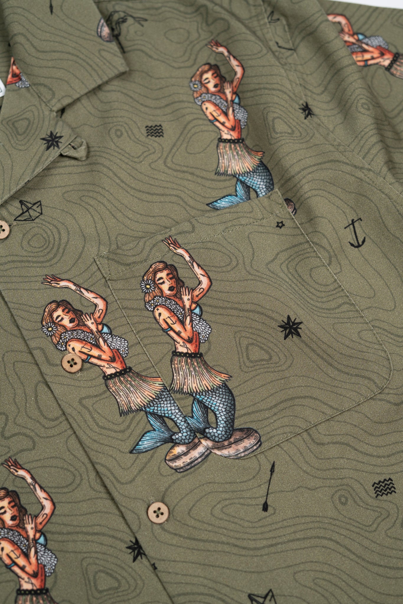 Dashboard Hula Short Sleeve Shirt (Deep Lichen Green)