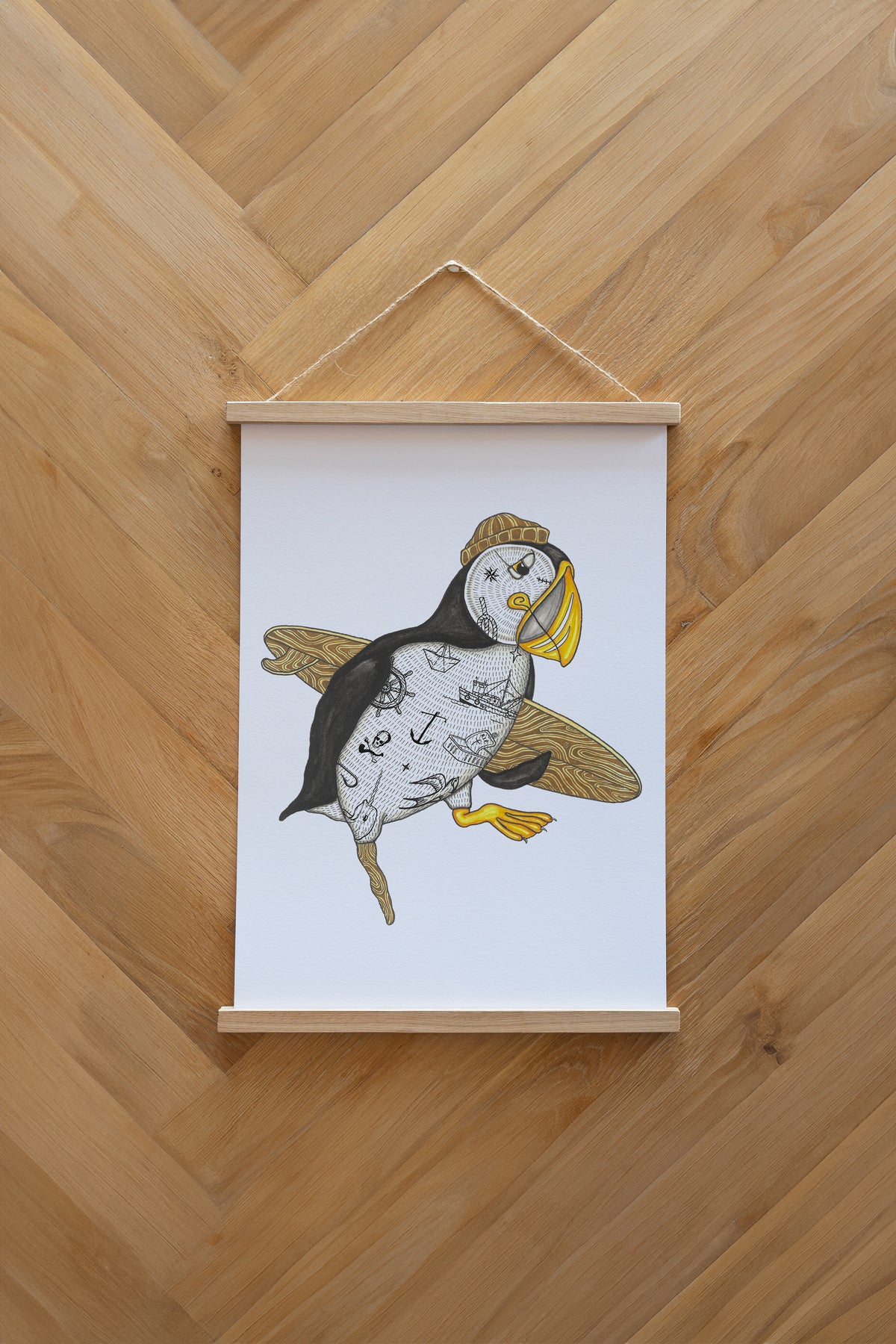 Sea Parrot Surfer Plakat - White