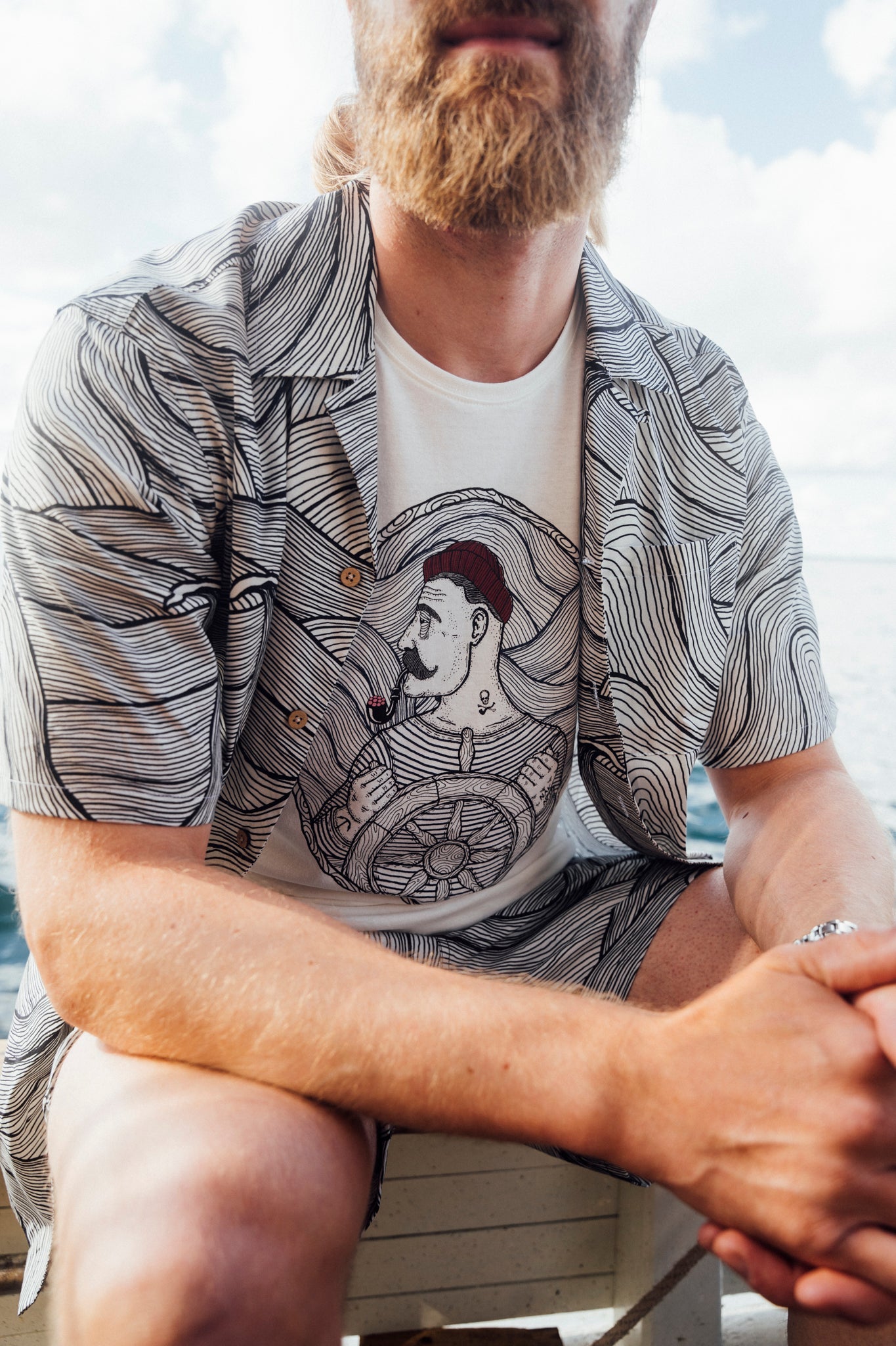 LAKOR Seaway Shirt Short Sleeve Shirt Star White