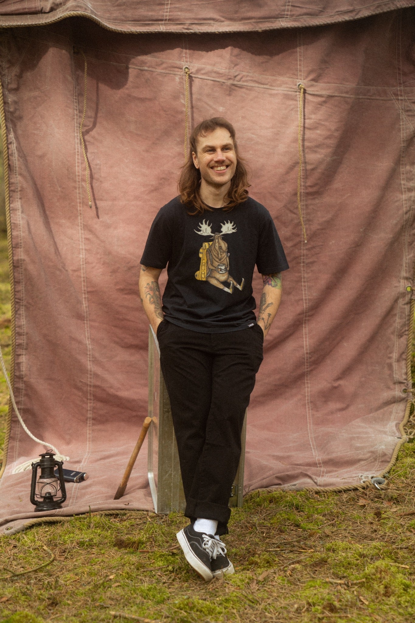 LAKOR Snooze Moose T-shirt T-Shirt Moonless Night