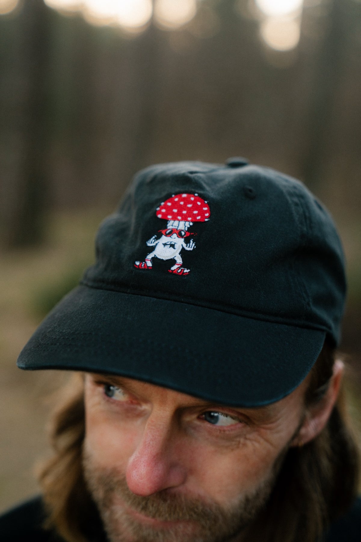 Toxic Mushroom Baseball Cap - Black