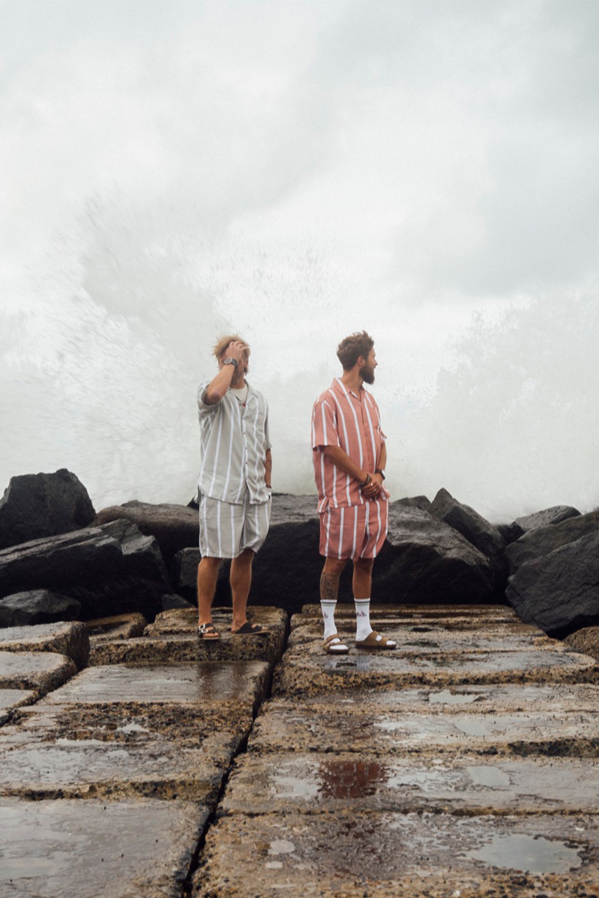 Wide Stripe Shorts - Mango